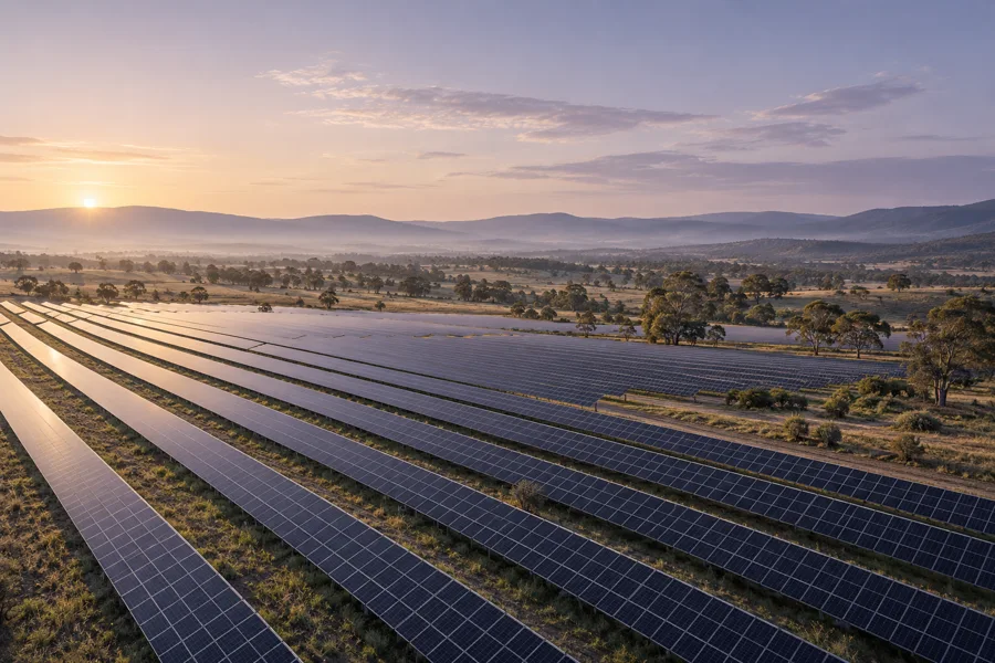 Illustrative solar energy infrastructure in regional Australia